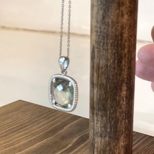 Sterling Silver Green Amethyst necklace